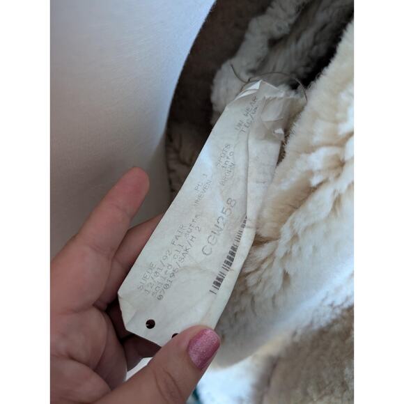 Vintage 70s 80s suede shearling sheepskin coat size XL large - Picture 4 of 12